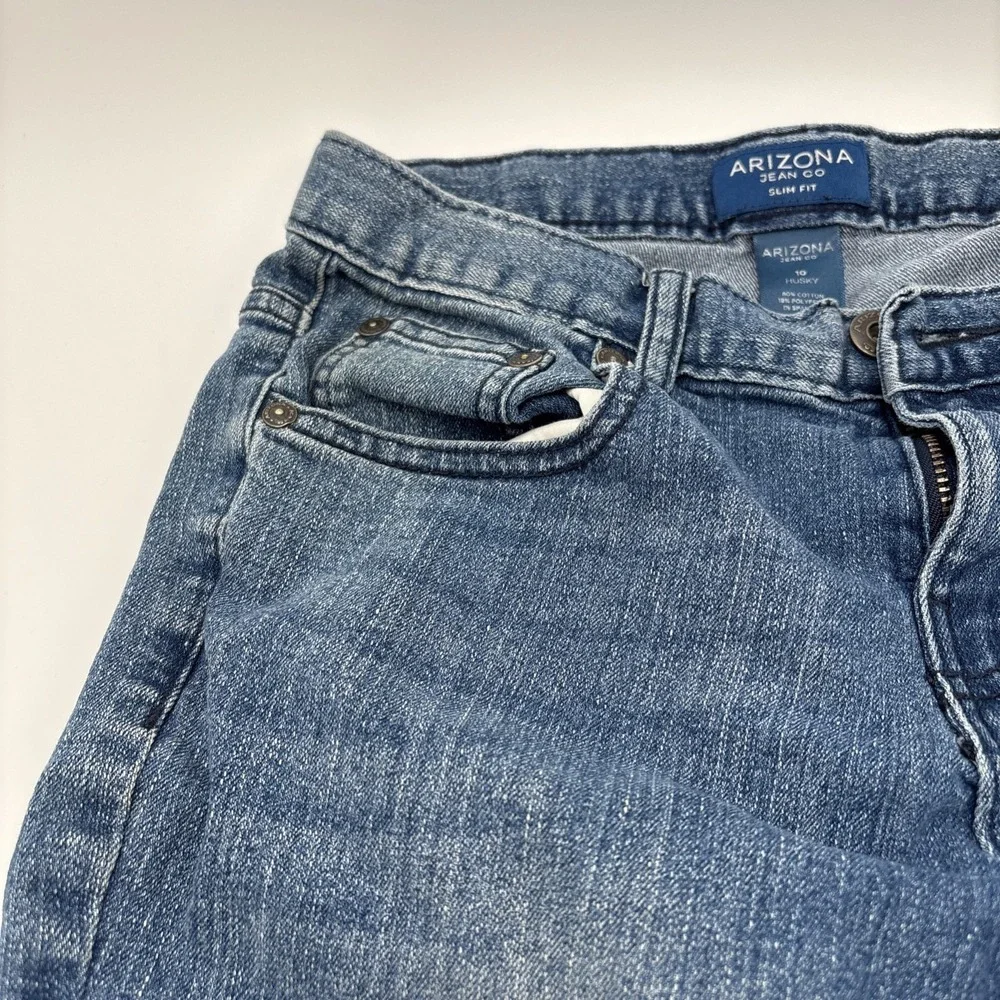 Arizona Jean Co Slim Fit Girls 10 Husky Blue Jeans Denim 80% Cotton‎